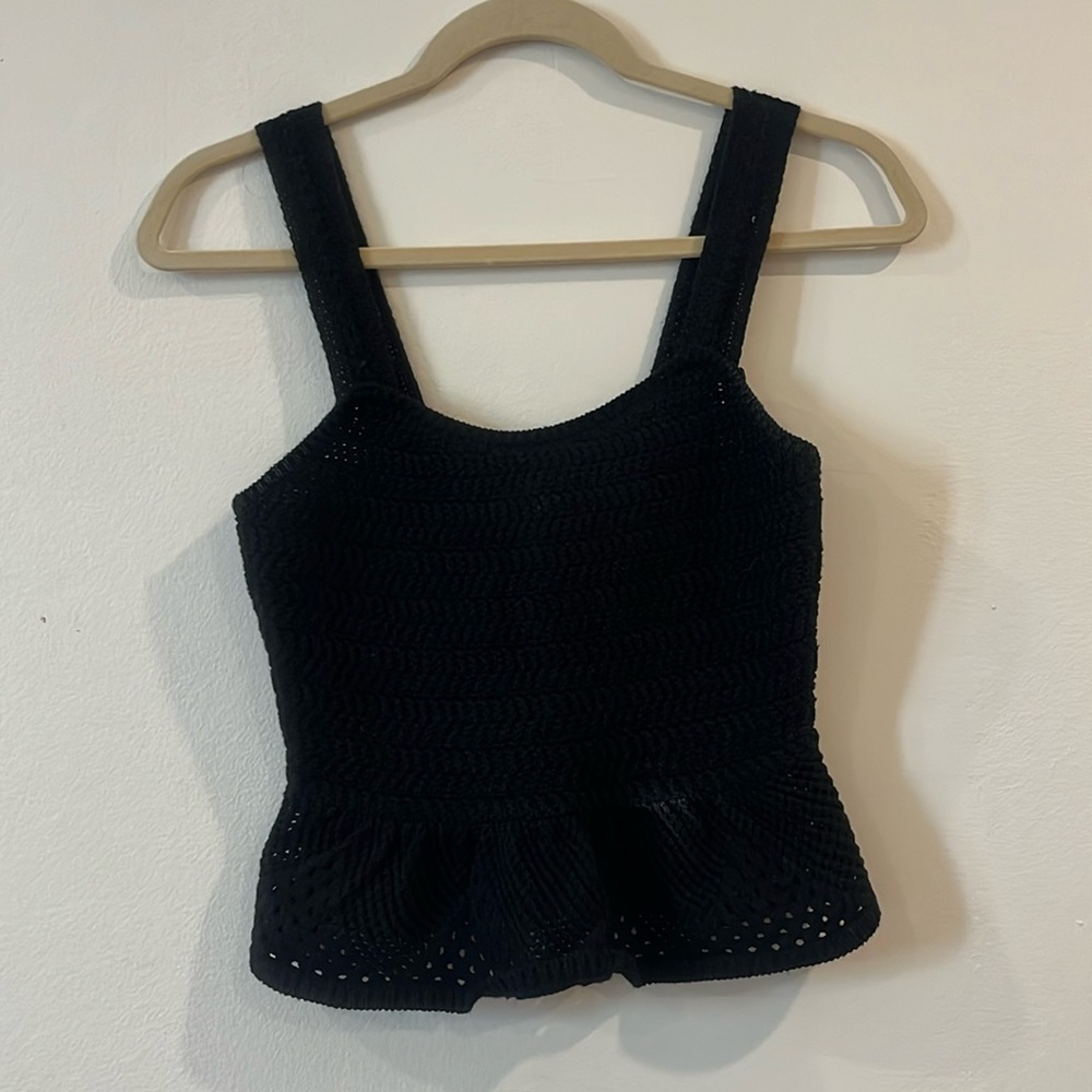 House of Harlow Peplum Crochet Top
